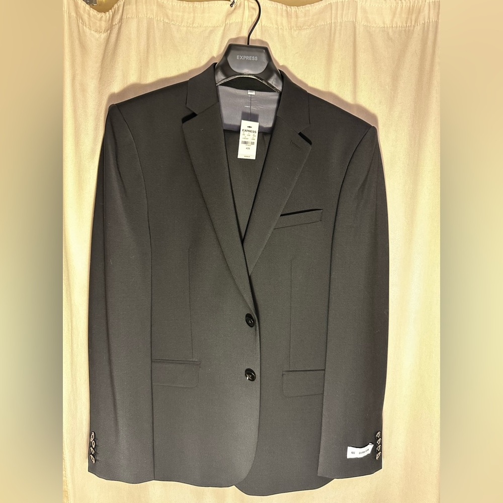 NWT Express Men's Black Blazer & Pants Extra Slim fit 40S-31x32